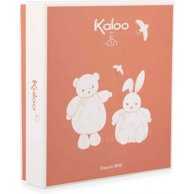 Doudou lapin jaune pour bébé avec nœuds, cadeau de naissance - Kaloo