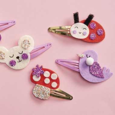 6 barrettes pailletées à créer Flower Garden - Loisirs créatifs - Janod