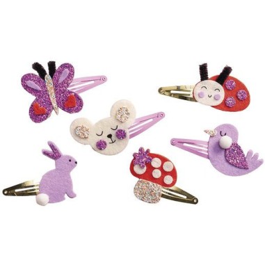 6 barrettes pailletées à créer Flower Garden - Loisirs créatifs - Janod