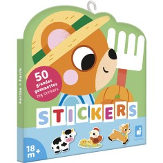 Grandes Gommettes Animaux de la Ferme x50 : Mosaïque, gommettes & stickers - Janod