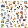 Grandes Gommettes Animaux de la Ferme x50 : Mosaïque, gommettes & stickers - Janod