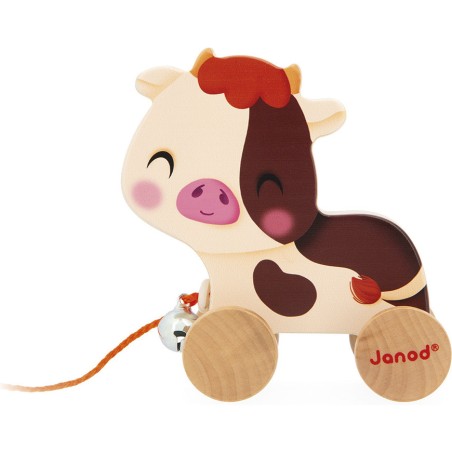Vache à Promener Ferme : Jouets à promener & à pousser - Janod