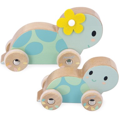 Set de 2 Tortues à Pousser Pure : Jouets à promener & à pousser - Janod