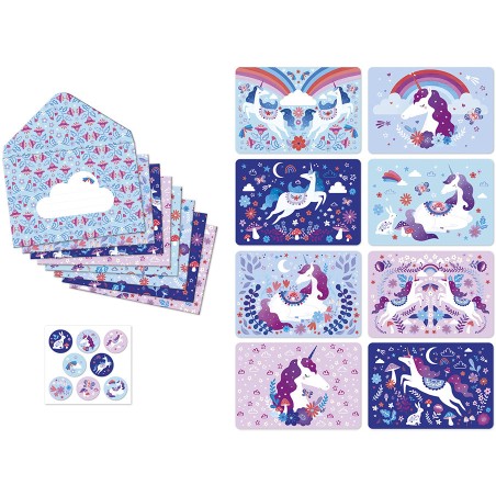 Invitations anniversaire licorne à fabriquer, pour enfant 6 ans - Janod
