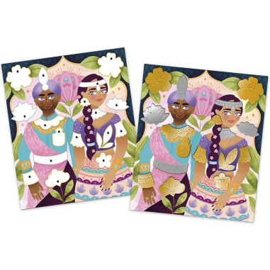 Kit Créatif - Stickers en Métal à Repousser Bollywood : Cartes à gratter - Janod