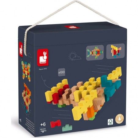 Blocs de construction en bois - 100 pièces - Janod
