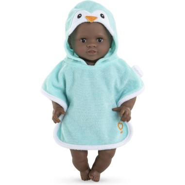 Vêtement pour poupon 30 cm : cape de bain pingouin - Corolle