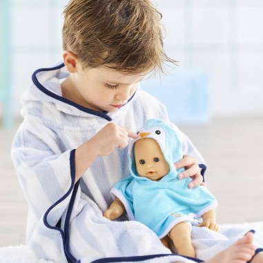 Vêtement pour poupon 30 cm : cape de bain pingouin - Corolle