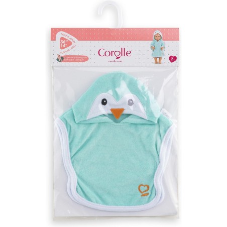 Vêtement pour grand poupon 36 cm : cape de bain pingouin - Corolle