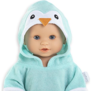 Vêtement pour grand poupon 36 cm : cape de bain pingouin - Corolle