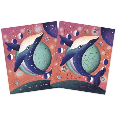 Peinture pointillisme 3D Animaux cosmiques - Janod