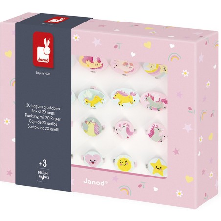 Set de 20 Bagues Licorne : Beauté - Janod