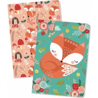 Lot de 2 Cahiers - Renard et Licorne - Janod