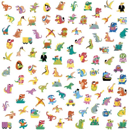 Gommettes Dinosaures : Mosaïque, gommettes & stickers - Janod
