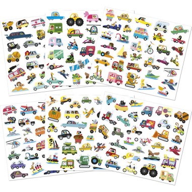 Stickers Véhicules : Mosaïque, gommettes & stickers - Janod