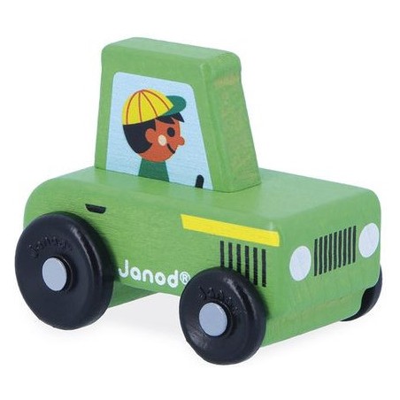 Tracteur vert Cross Roads - Jouet en bois - Janod