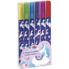 Marqueurs pailletés Dreamland x6 : Tampons & Papeterie - Janod