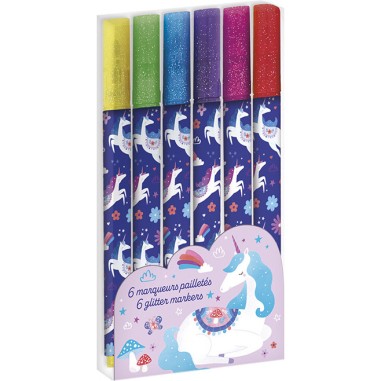 6 Marqueurs pailletés Dreamland - Janod