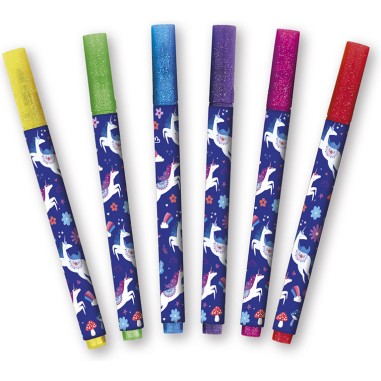 Marqueurs pailletés Dreamland x6 : Tampons & Papeterie - Janod