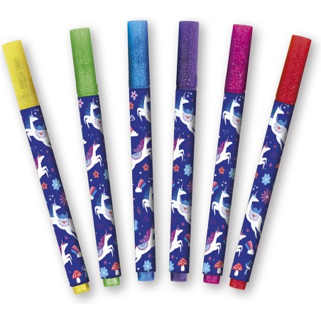 Marqueurs pailletés Dreamland x6 : Tampons & Papeterie - Janod