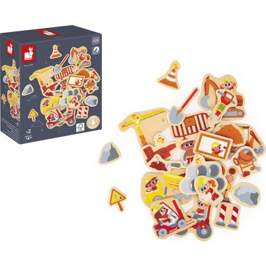 Magnets Engins de Chantier 24 pièces : Tableaux, ardoises & magnets - Janod
