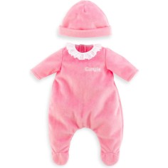 Vêtements pour petit poupon 30 cm : pyjama rose et bonnet - Corolle