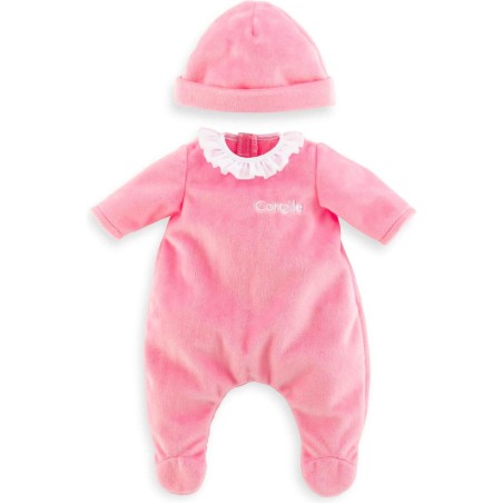 Vêtements pour petit poupon 30 cm : pyjama rose et bonnet - Corolle