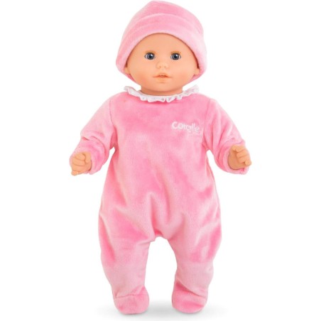 Vêtements pour petit poupon 30 cm : pyjama rose et bonnet - Corolle