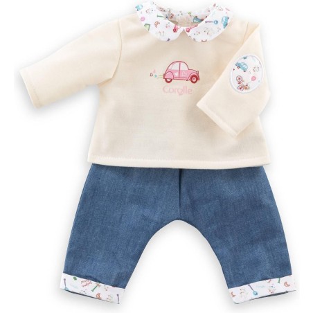 Vêtement pour poupon 30 cm : t-shirt et jean- week-end à paris - Corolle