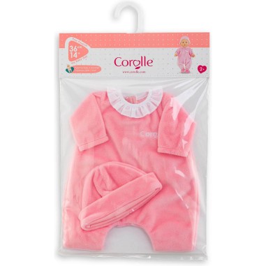 Vêtements pour grands poupons 36 cm mon classique : pyjama rose et bonnet - Corolle