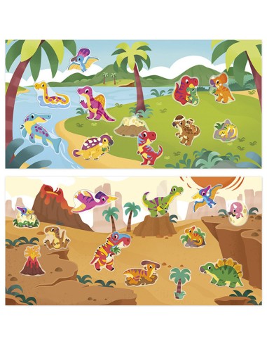 Stickers épais repositionnables Dinos - Janod
