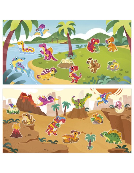 Stickers épais repositionnables Dinos - Janod