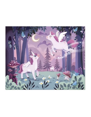 Puzzle 54 pièces, thème licorne, pour enfant 5 ans - Janod