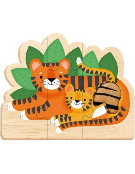 Mes puzzles évolutifs à toucher - Puzzle tactile en bois - Auzou