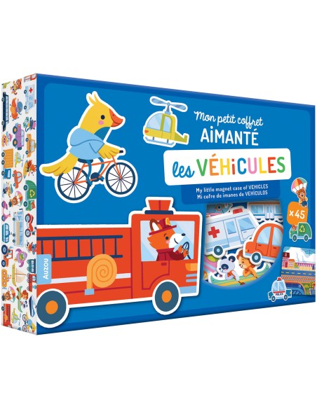 Mon petit coffret aimanté - Les véhicules - Auzou