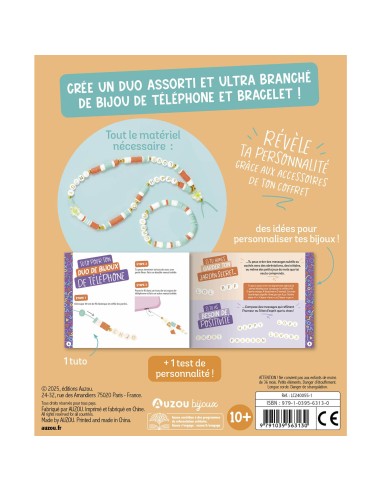 Mon duo de bijoux - 1 bracelet + 1 bijou de téléphone - Auzou