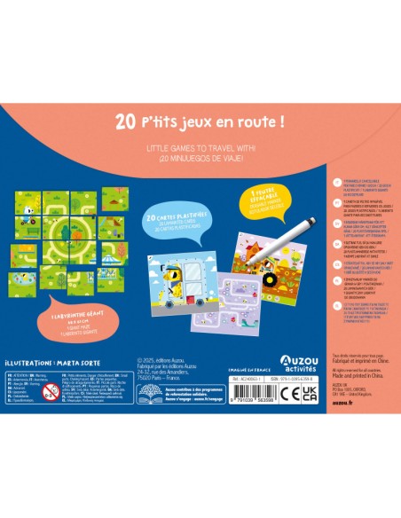 Ma Pochette De Jeux - 20 P'Tits Jeux - En Route ! - Auzou