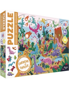 Puzzle cherche et trouve - Les dinosaures - Auzou
