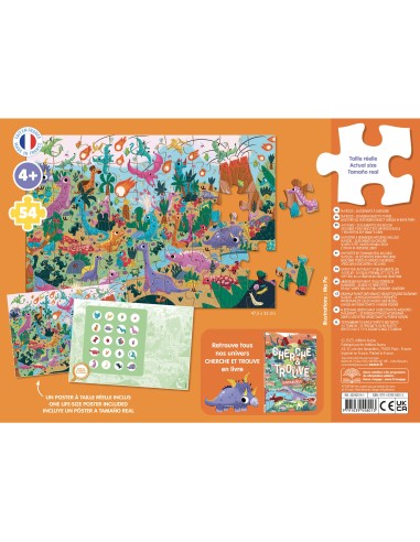 Puzzle cherche et trouve - Les dinosaures - Auzou