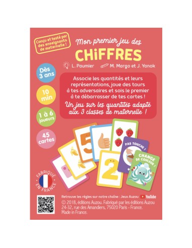 Jeux de cartes - mon premier jeu des chiffres - editions - Auzou