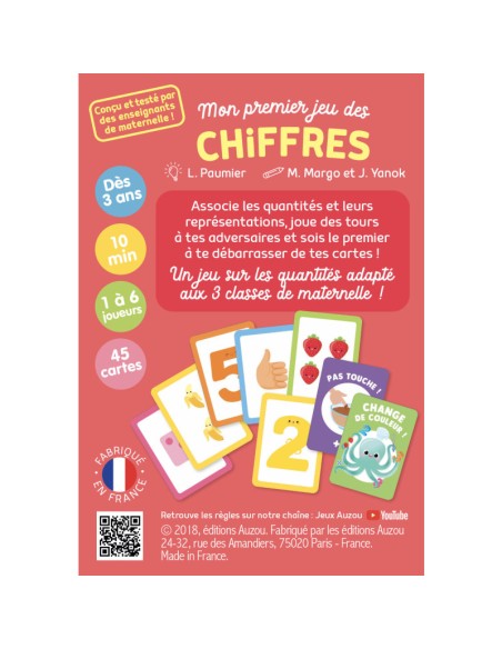 Jeux de cartes - mon premier jeu des chiffres - editions - Auzou