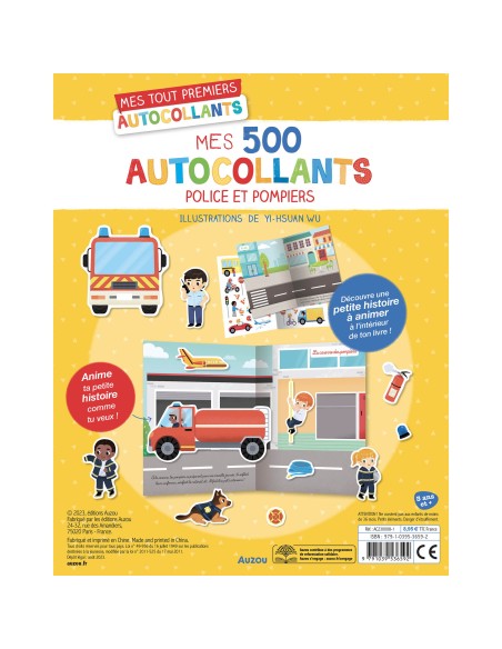 500 autocollants - Police et pompiers - Auzou