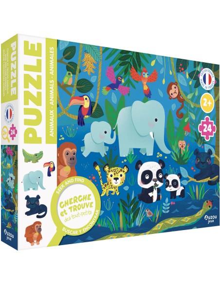 Puzzle cherche et trouve des tout-petits - Les animaux - Auzou