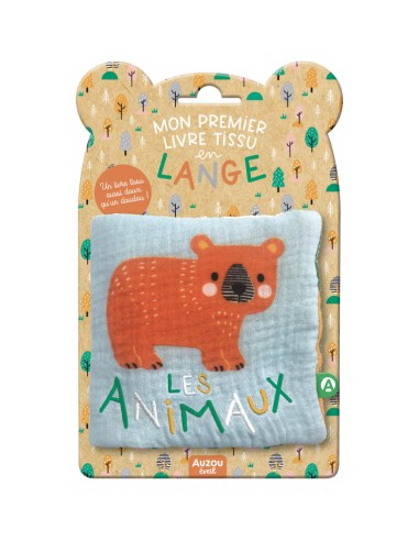 Mon premier livre tissu en lange - les animaux - Auzou