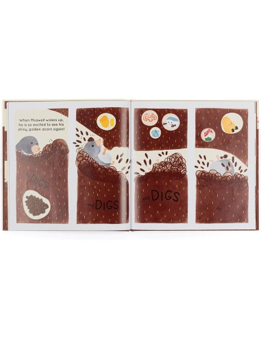 Jellycat Peluche Muswell Mole and the Buried Treasure Book