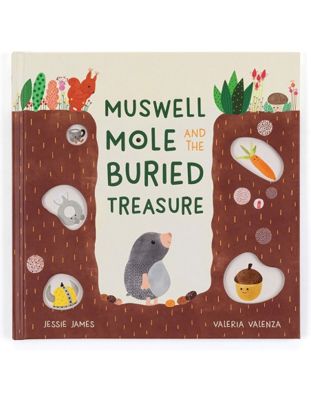 Jellycat Peluche Muswell Mole and the Buried Treasure Book