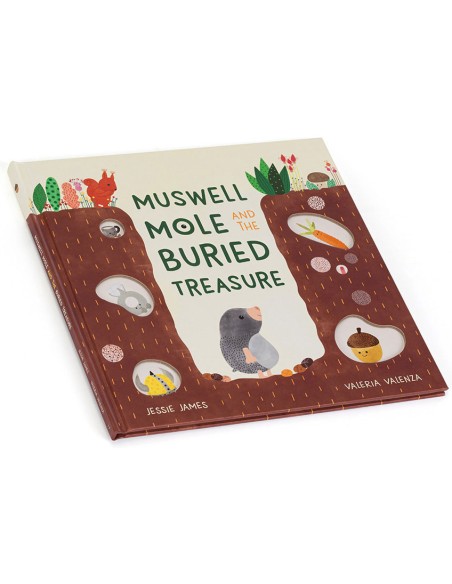 Jellycat Peluche Muswell Mole and the Buried Treasure Book