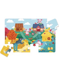 P'tit jeu de puzzles - Bienvenue chez les 3 petits cochons ! - Auzou 2