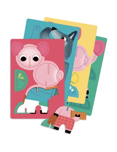 P'tit jeu de puzzles - Bienvenue chez les 3 petits cochons ! - Auzou
