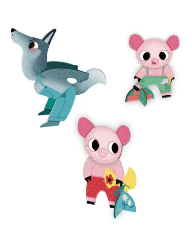 P'tit jeu de puzzles - Bienvenue chez les 3 petits cochons ! - Auzou
